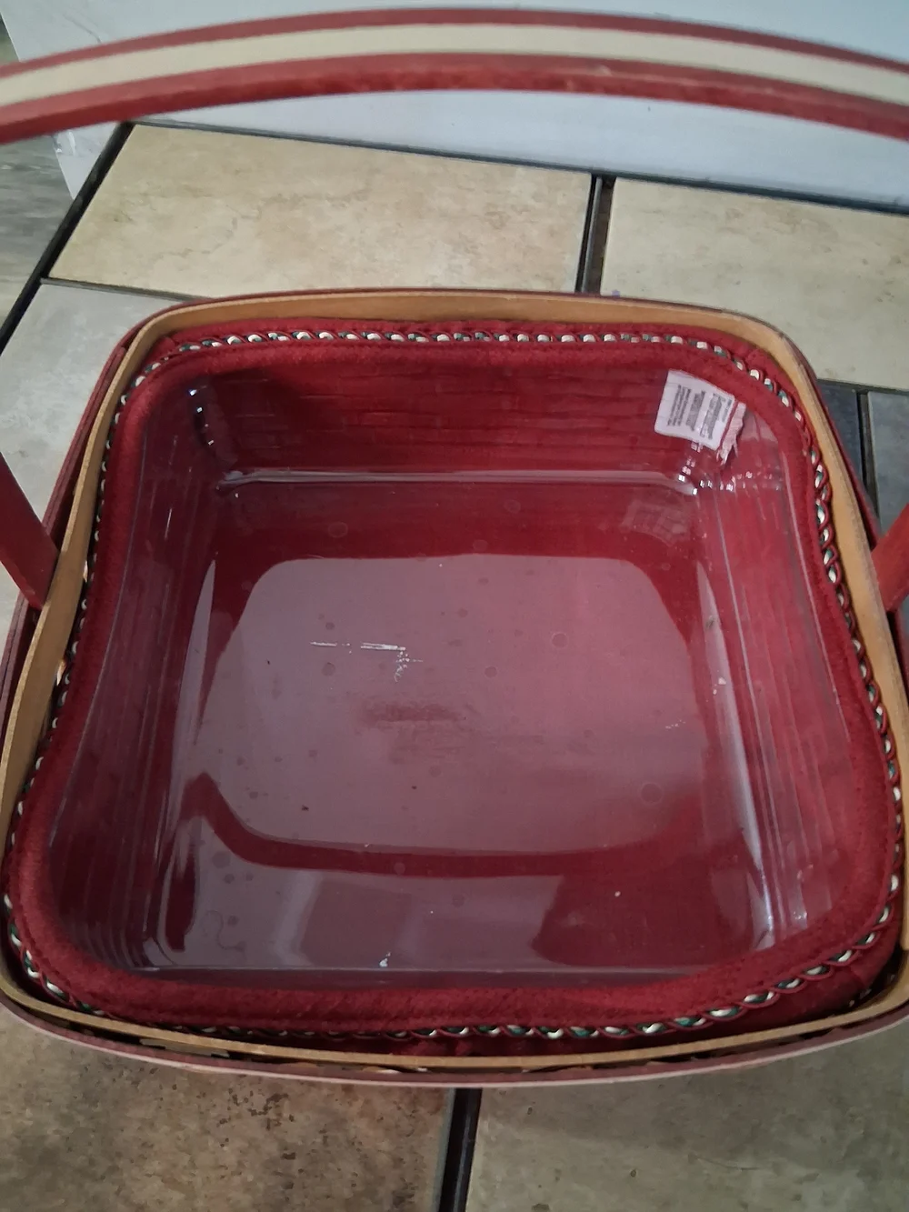 Longaberger Snowflake Cookie Basket with Red Lid
